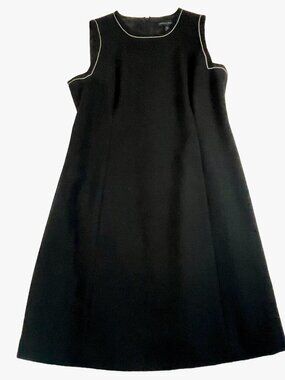 Banana Republic Black Wool Dress Petite 6P Sleeveless A-Line